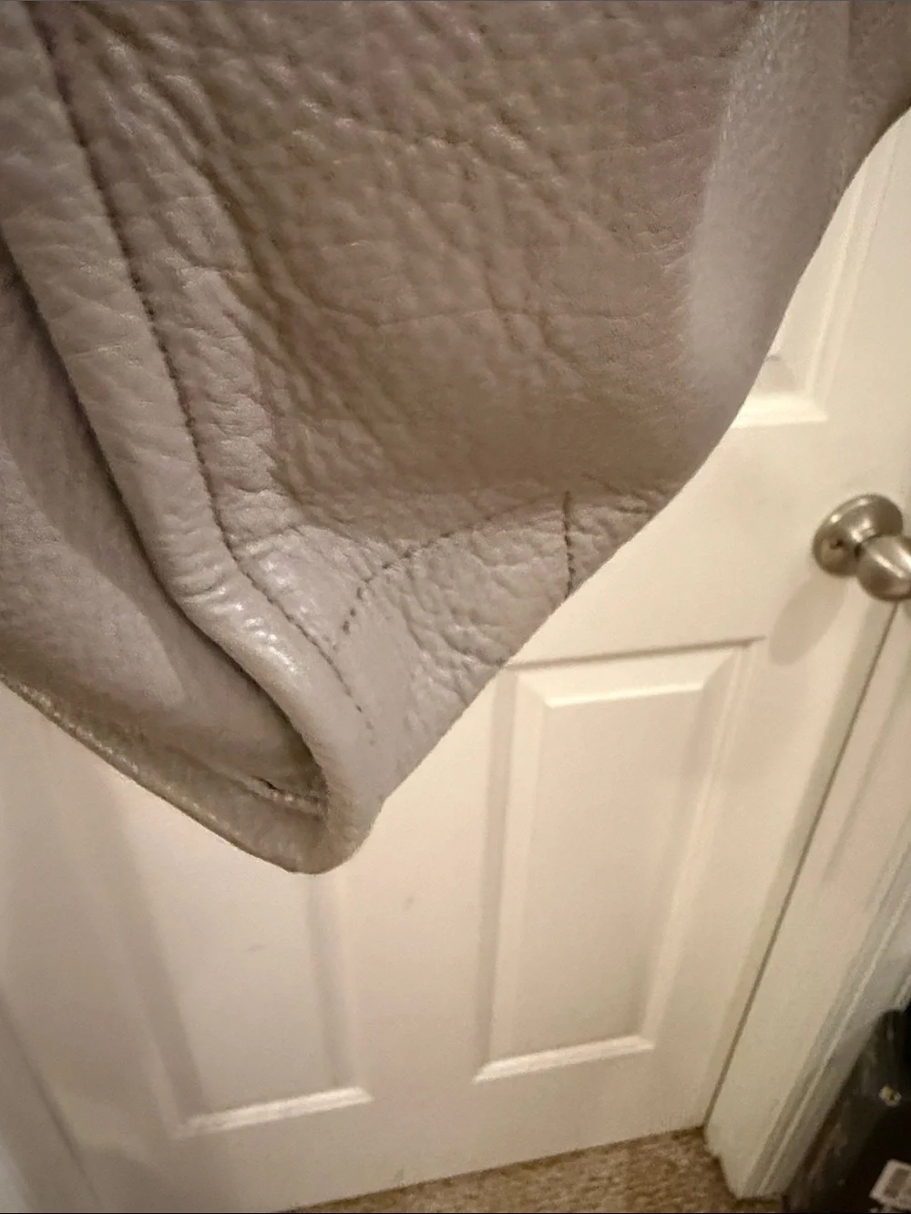 Tory Burch Taupe Pebbled Leather Shoulder Tote with Silver Chain